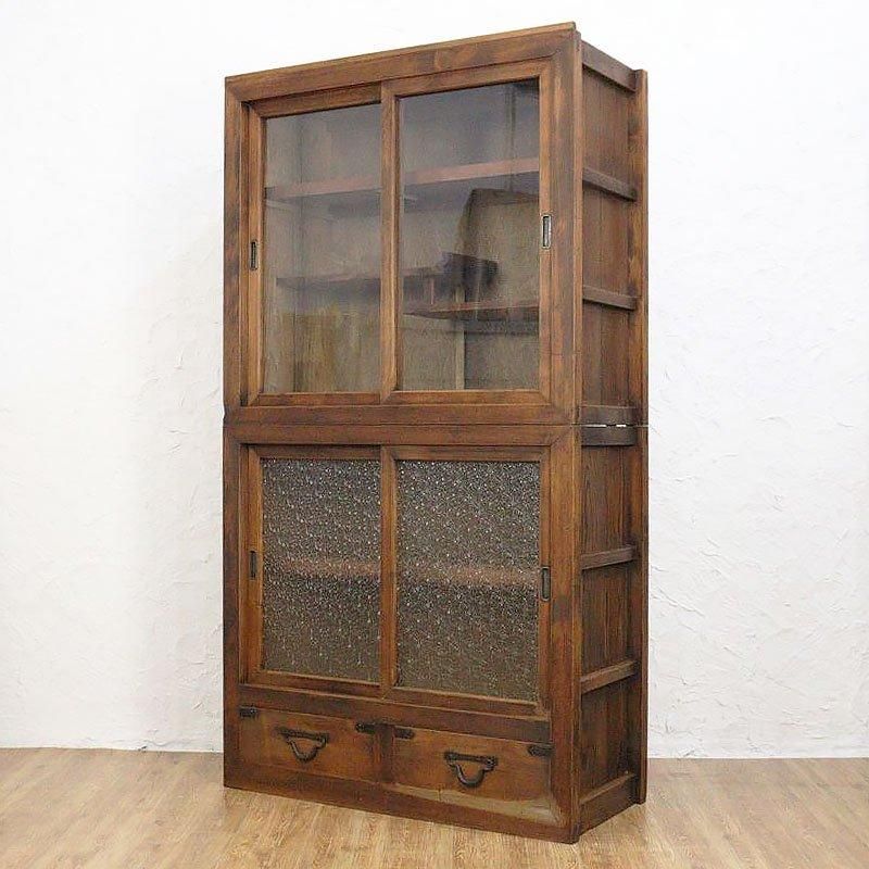 キャビネット 水屋箪笥 大正時代 杉製 引戸キャビネット