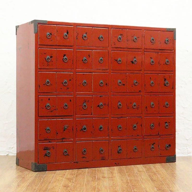 根来塗り 薬箪笥 48杯 昭和初期 日本製 アンティーク