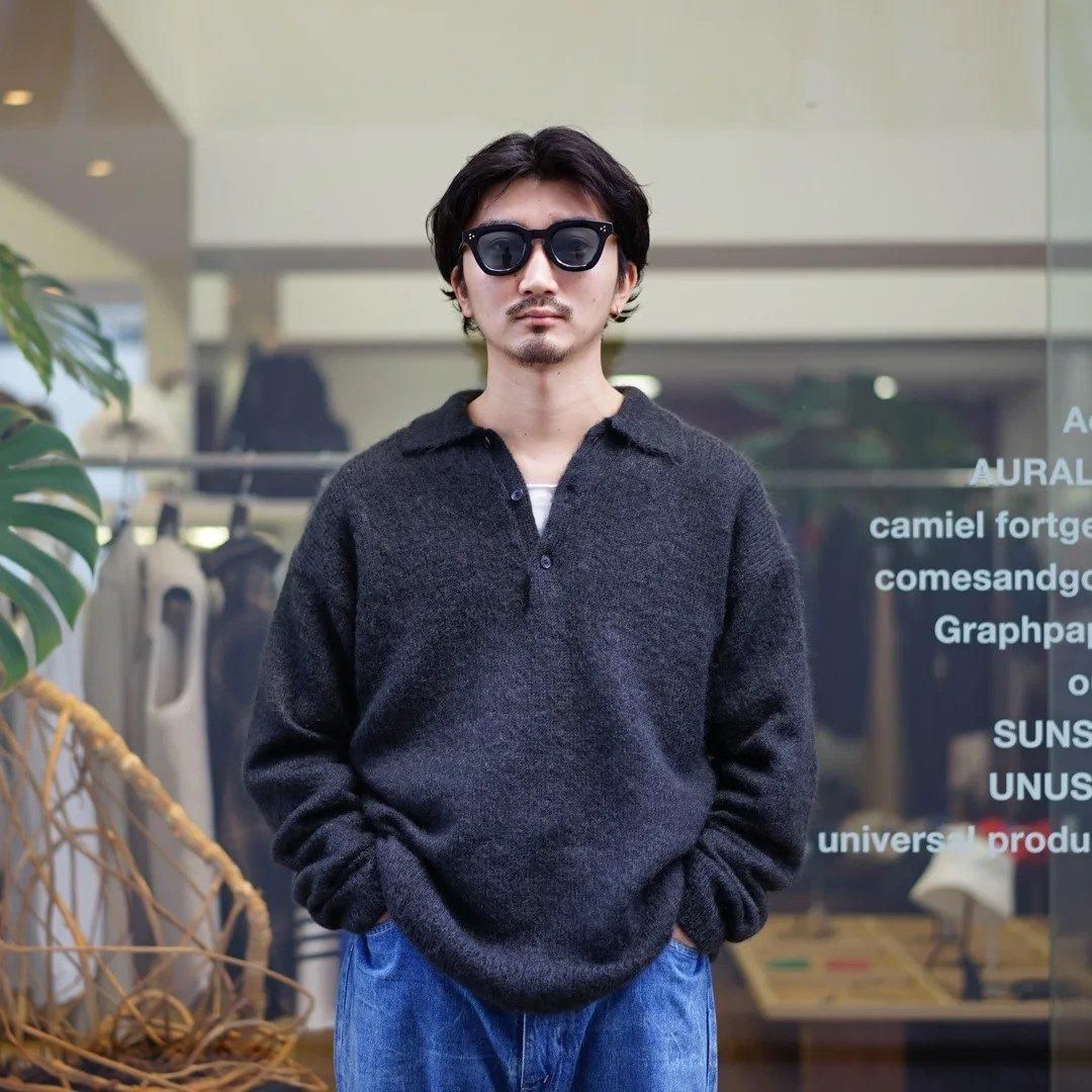 AURALEE (オーラリー)Brushed Super Kid Mohair Knit POLO(A24AP02KM