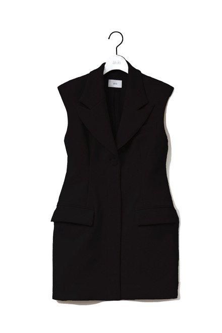sleeveless jacket dress/black - akiki