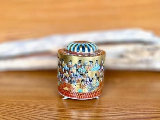 九谷焼 香炉 本金 百人一首 -百華園
