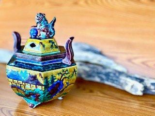 九谷焼 特大香炉 吉田屋獅子(Kutani Incense burner)-百華園