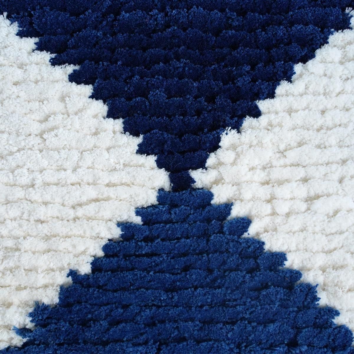 2025倉敷ノッティング・コットン 小 A (ホワイト×ブルー）