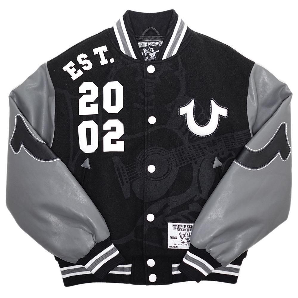 True Religion True OG Boxy Varsity Jacket / Black x Grey - 名古屋