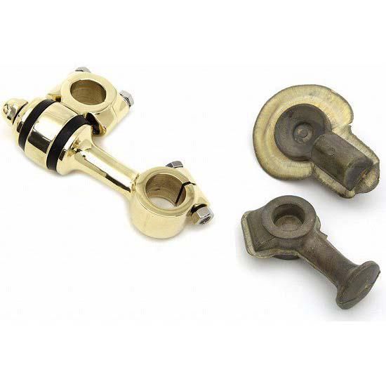 V-TWIN スプリンガー用 ドッグボーンライザー ブラス フランダース