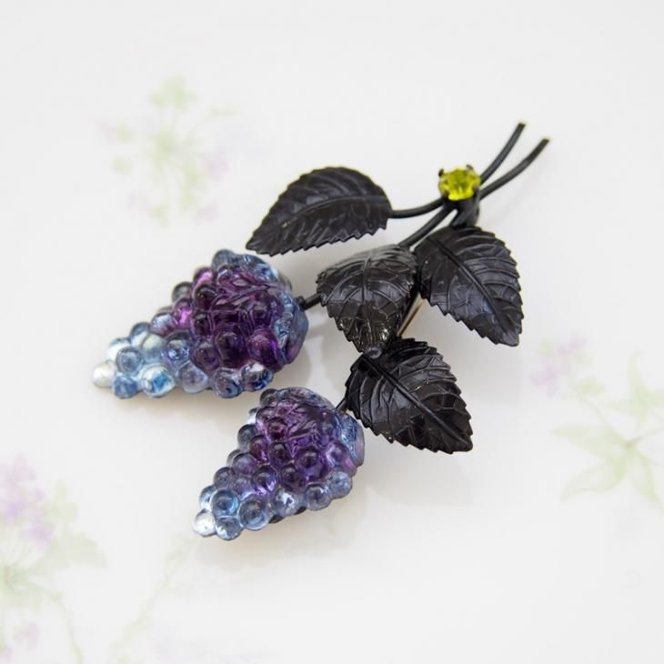 AUSTRIA オーストリア フルーツガラス パープルグレープ ぶどうの