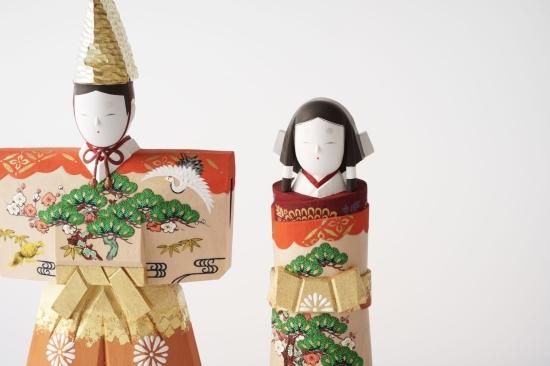 奈良一刀彫 雛人形 吉岡一泰作 立雛ー寿6寸セット1点限り即納品（屏風