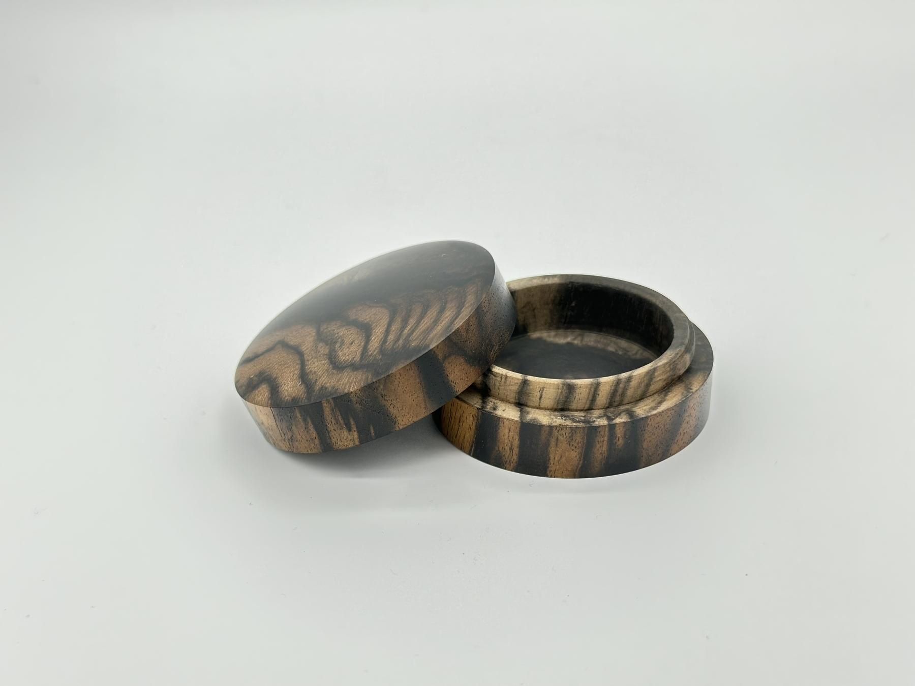 香合 極上黒柿 孔雀杢A 1