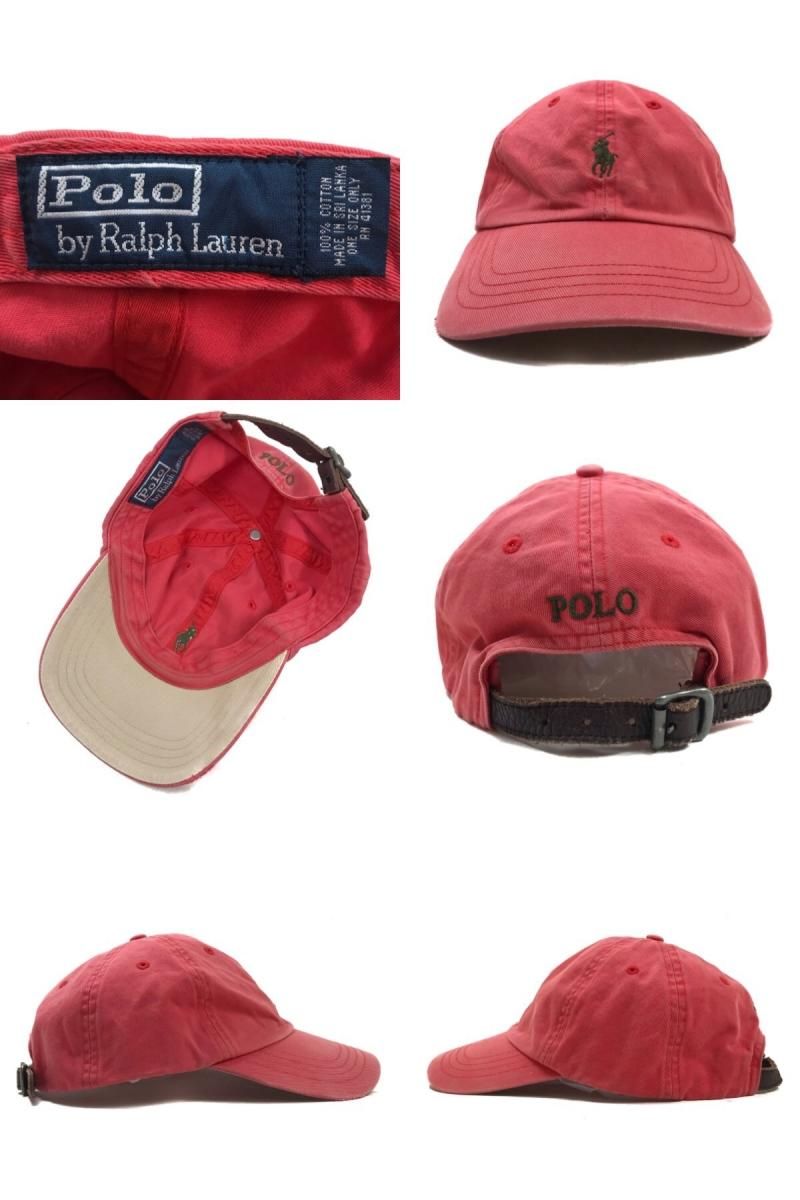 Polo Ralph Lauren Logo Cotton 6 Panel Cap サーモンピンク ポロ
