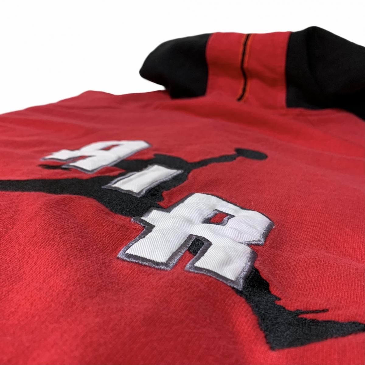 93年製 NIKE AIR JORDAN Hooded Sweat Varsity Jacket 赤黒 M 90s