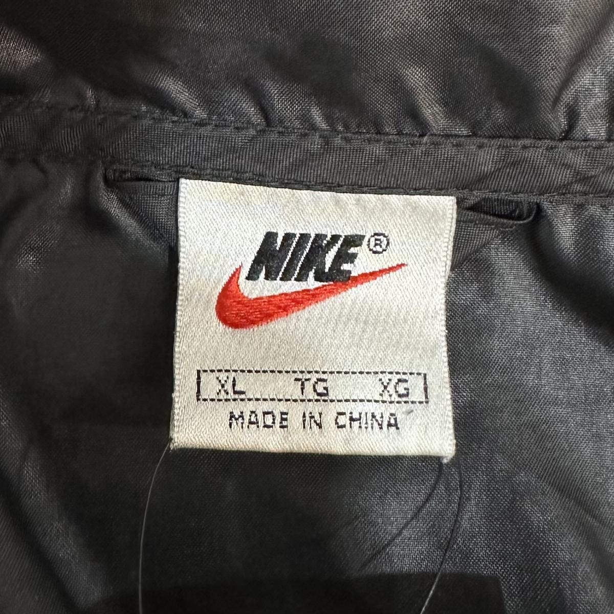 98年製 NIKE Logo Nylon Anorak Parka 黒 XL 銀タグ 90s ナイキ