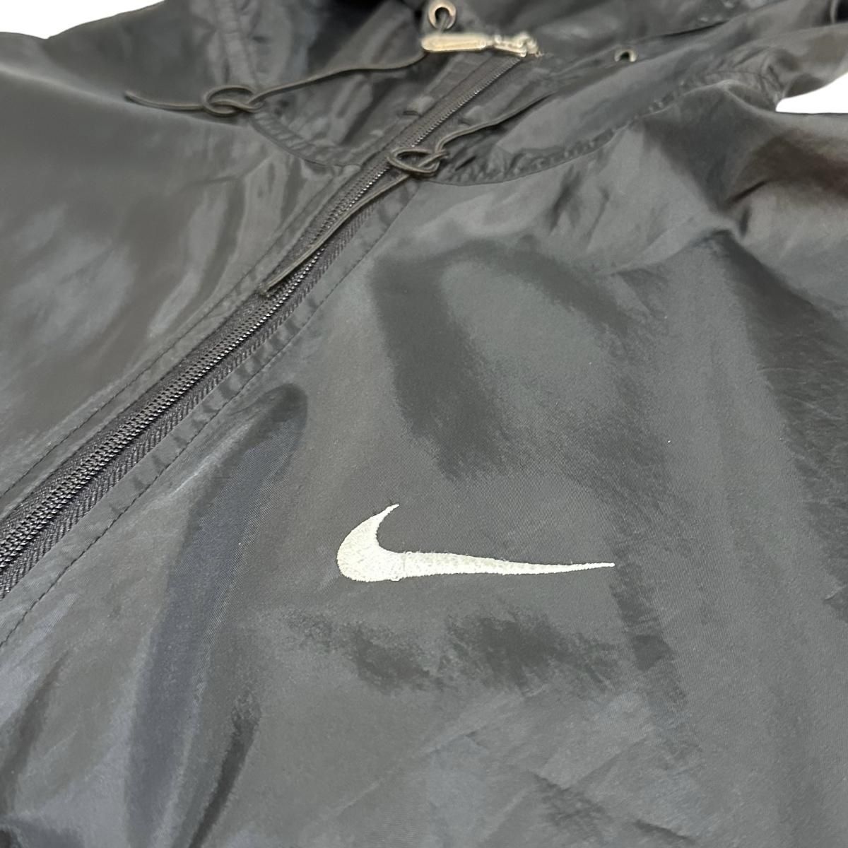 98年製 NIKE Logo Nylon Anorak Parka 黒 XL 銀タグ 90s ナイキ