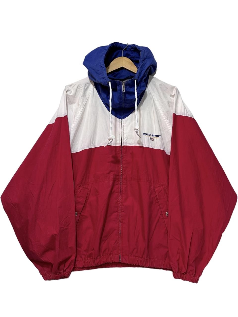 90s POLO SPORT Zip Up Cotton Jacket トリコ L ポロスポーツ コットン