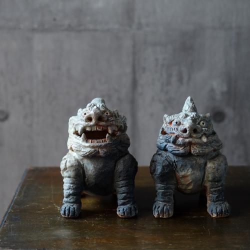 伊賀焼獅子香炉一対 新歓嗣【Galleryてとて】