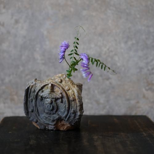 伊賀丸瓦掛花入（共箱付） 新歓嗣【Galleryてとて】