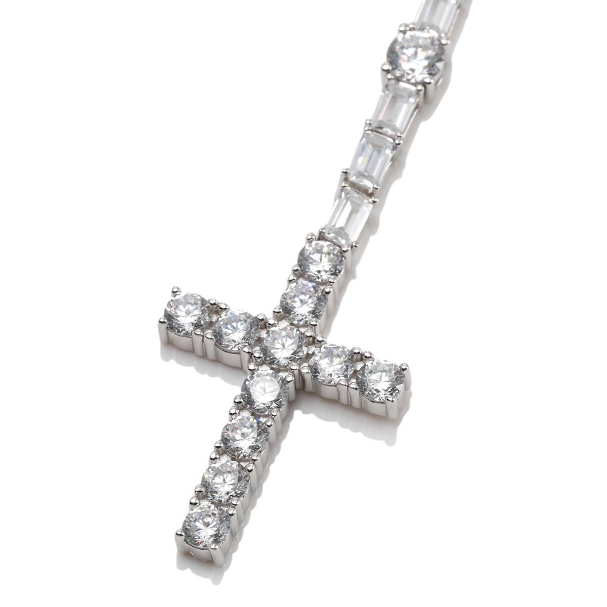 シルバー テニスロザリオネックレス 幅4mm 50cm TNS-ROS-PK