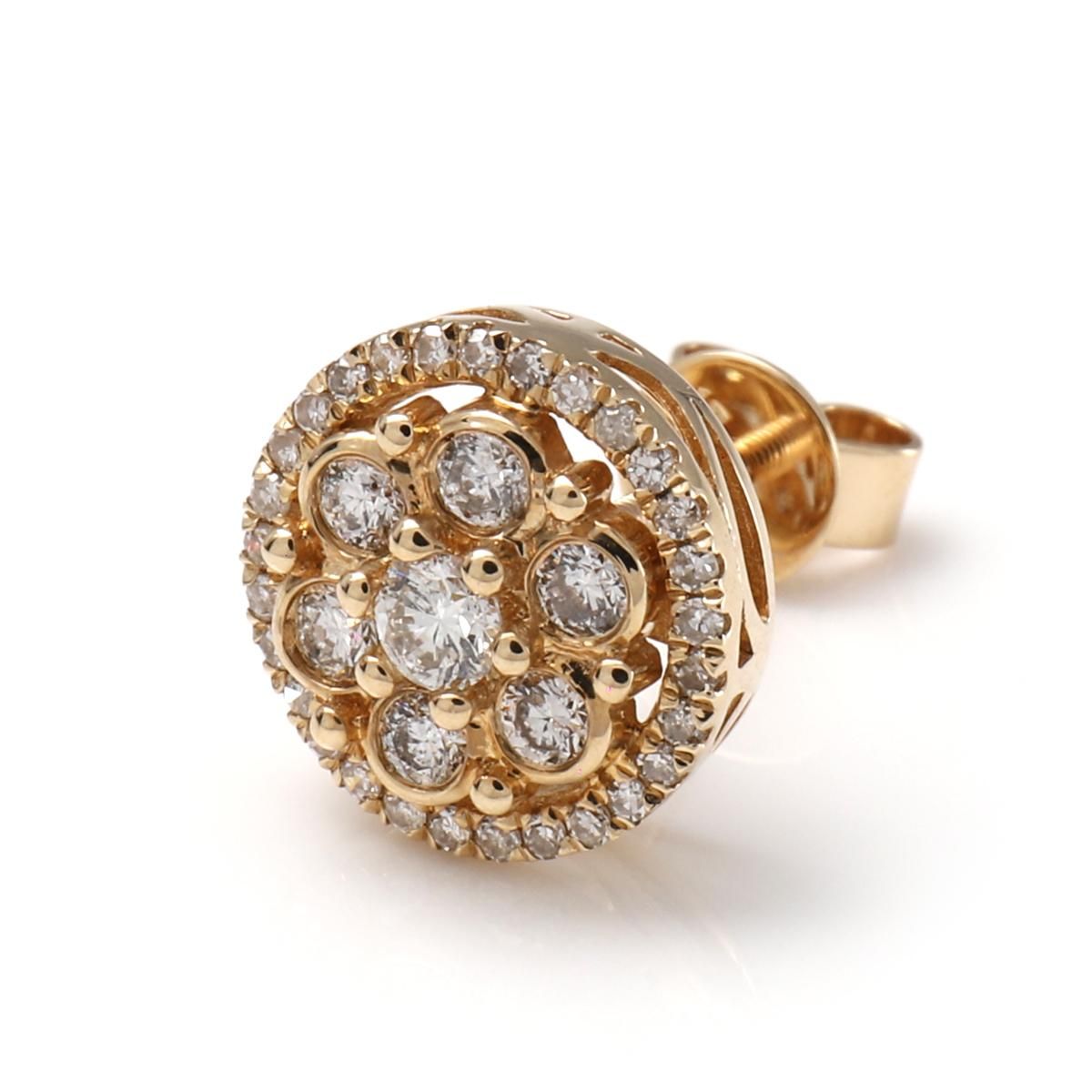 ダイヤモンド 14K イエローゴールド ピアス 9.5mm A0128044-ALY