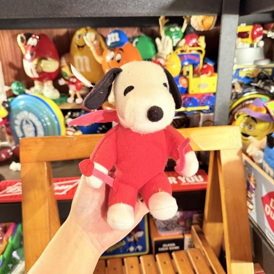 ピーナッツ スヌーピー ビンテージ プラッシュ ぬいぐるみ レッド 羽
