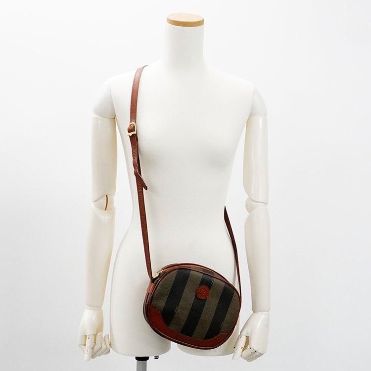 ペカン柄ショルダーバッグ カーキ×ライトブラウン ヴィンテージ