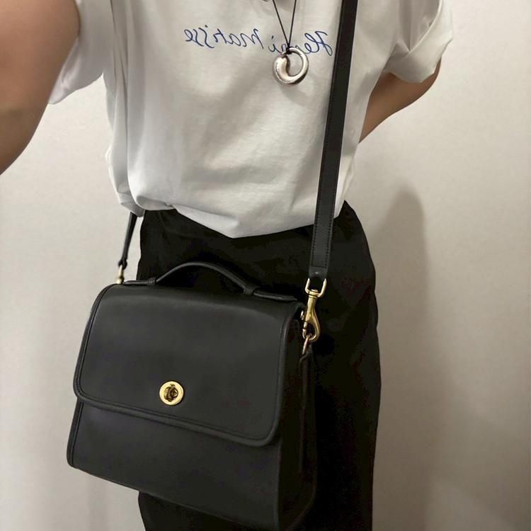 COACH コーチ ターンロック2WAYフラップショルダーバッグ ブラック