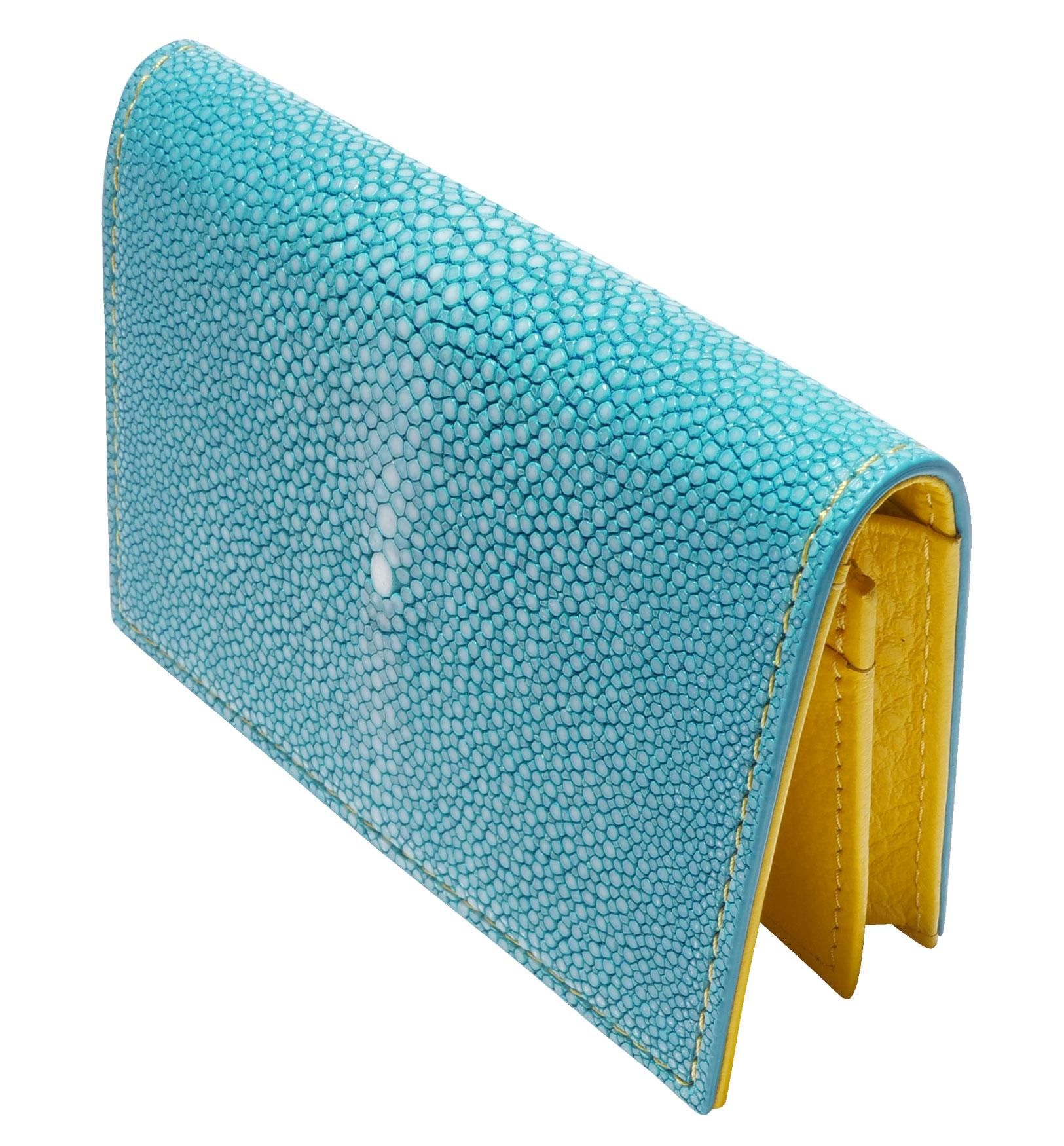 ガルーシャ 名刺入れ ポリッシュ ターコイズブルー - BAHARI -