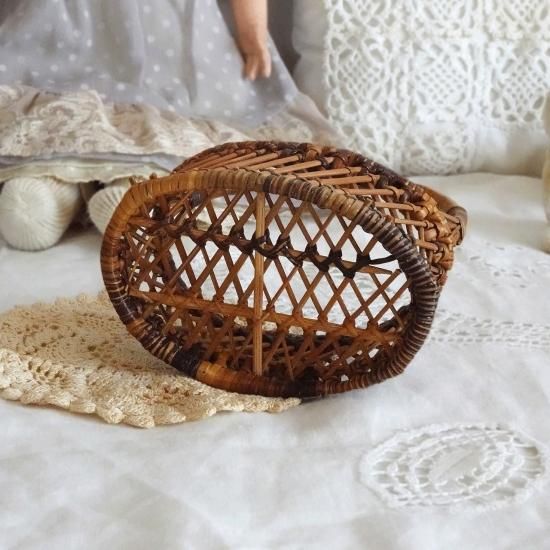 アンティーク バスケット パニエ | フランス 籐のドールパニエ 人形用