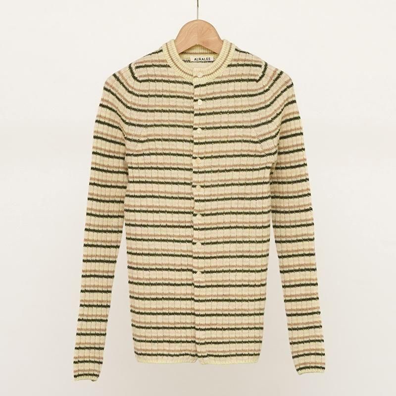 20%OFF】【AURALEE】SHETLAND WOOL CASHMERE RIB KNIT CREW-NECK