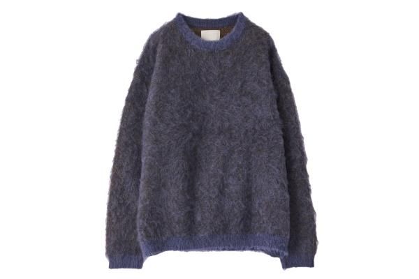 YOKE | 4COLOR MIX JACQUARD MOHAIR CREWNECK(BLUE) | 4カラーミックス