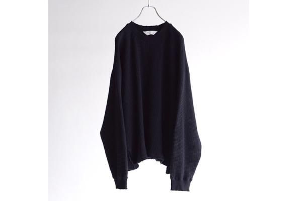 ANCELLM | アンセルム DAMAGE HEAVY WAFFLE OVERSIZED LS T-SHIRT