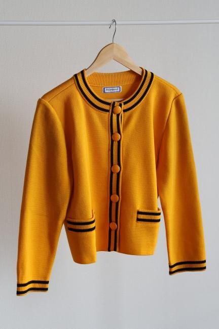 vintage】Yves Saint Laurent / 90's round neck black line retro