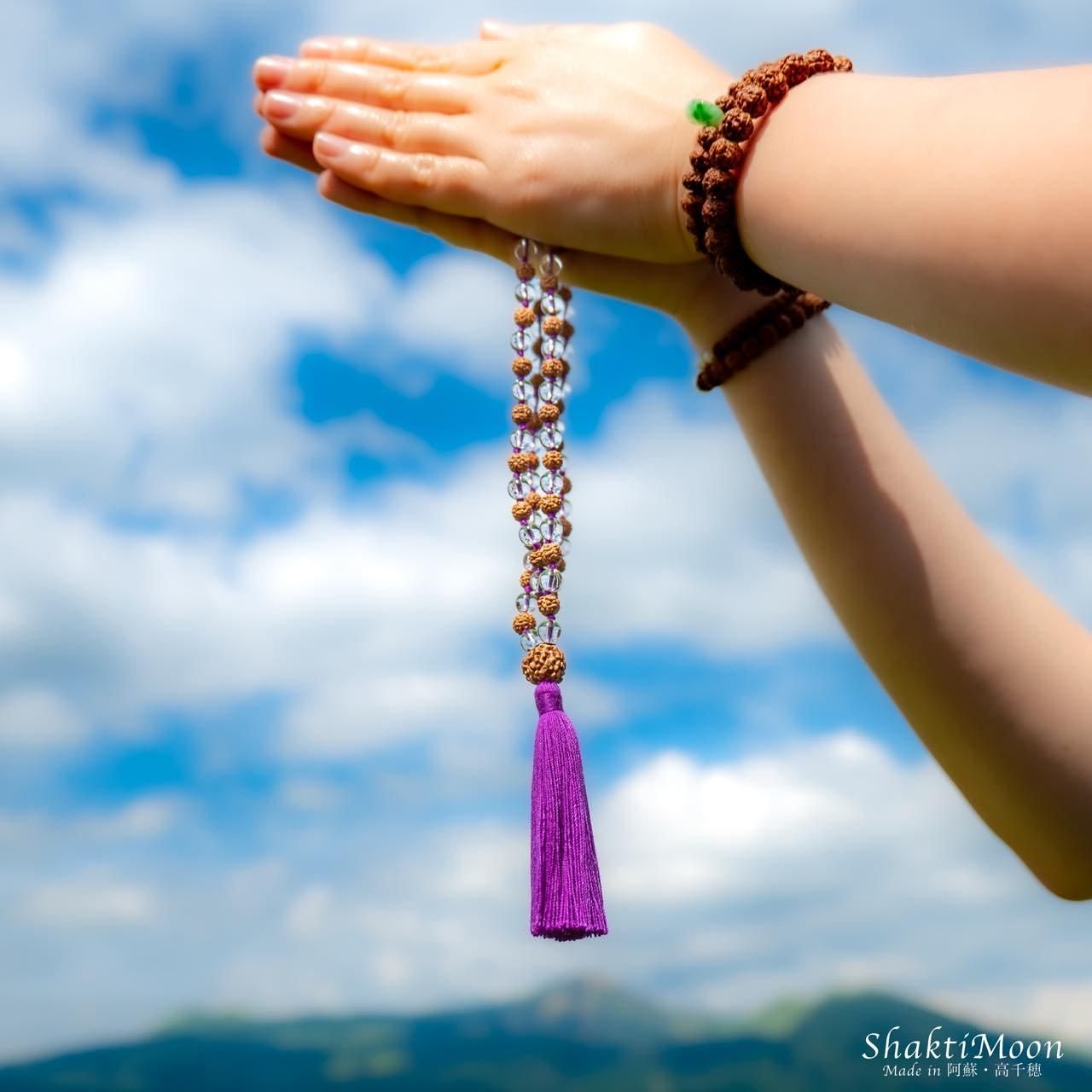 透明度抜群！高品質ラウンド水晶ビーズ×ルドラクシャ】高品質