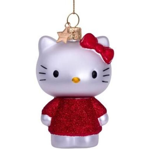 ハローキティ 「レッドドレス」ガラス製クリスマスオーナメント by