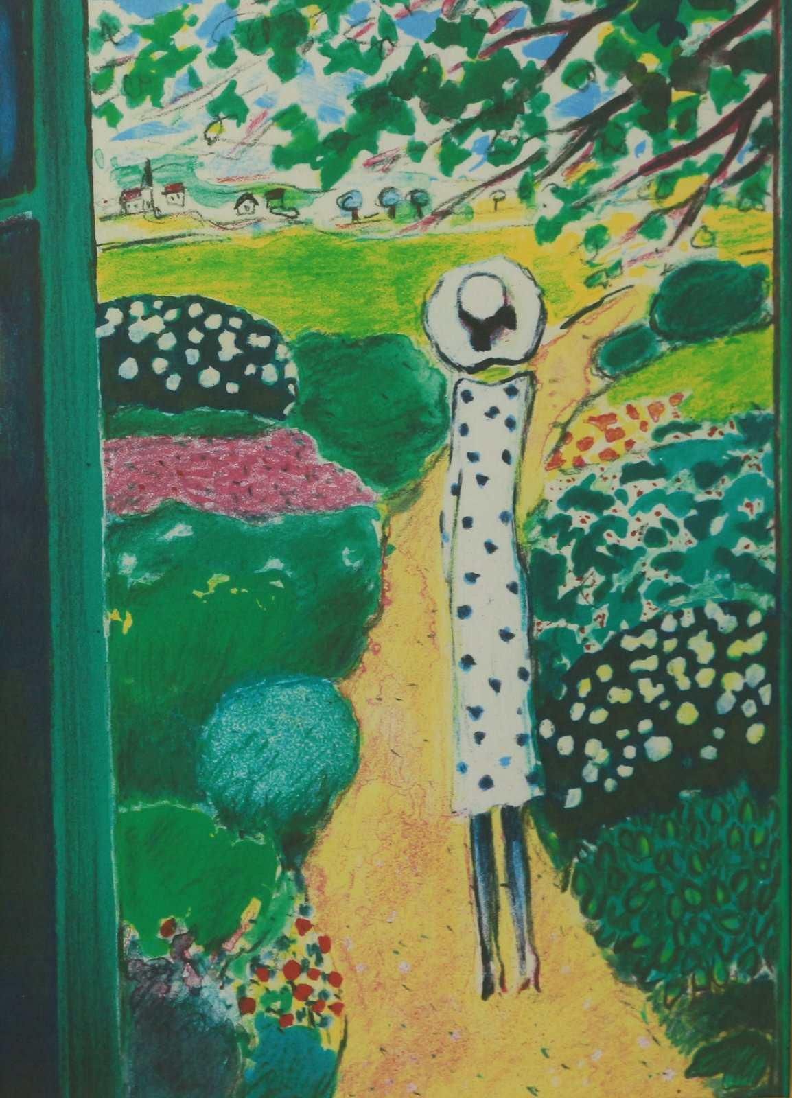 リトグラフ版画 ジャン・ピエール・カシニョール 散歩道 商品番号560