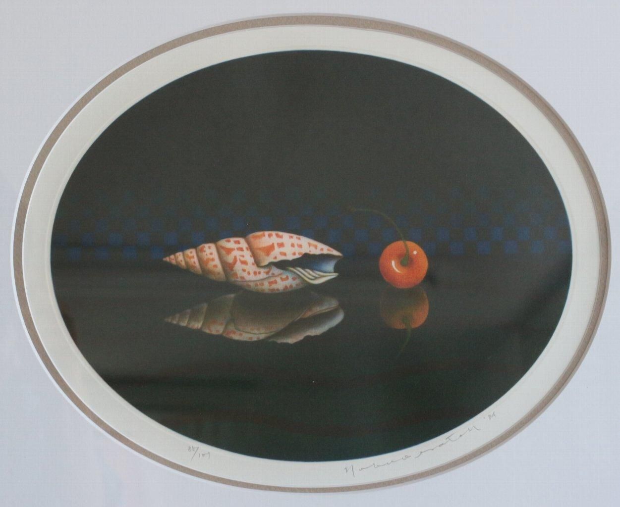 銅版画 佐藤暢男 「貝とチェリー」 商品番号734- 絵のある暮らし・絵に