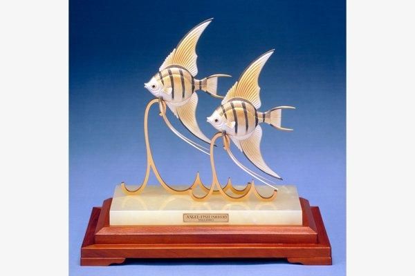 銀製エンゼルフィッシュ2号2匹 - TAKEHIKO - 武比古 - 日本の伝統工芸