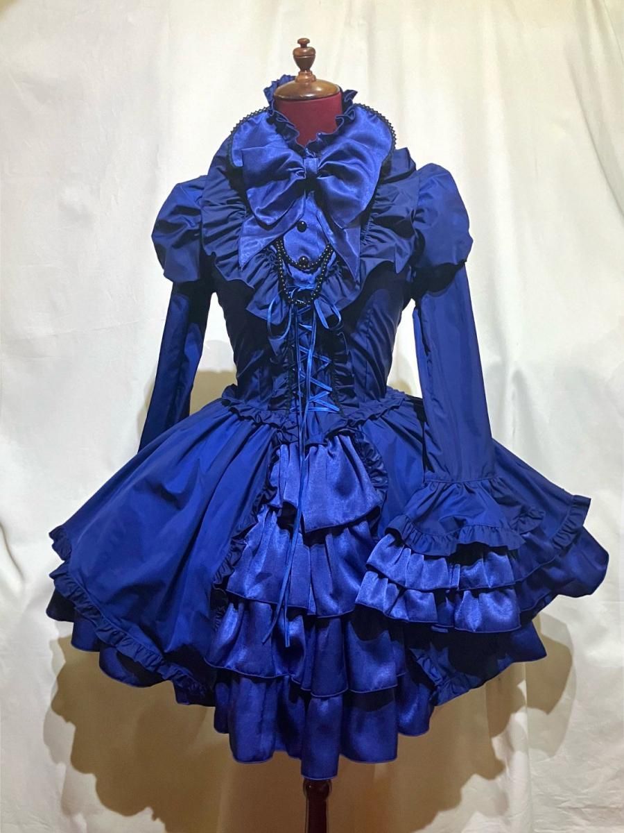 ◇受注商品◇アリス風編み上げドレスワンピース：青 - MARBLE ~online