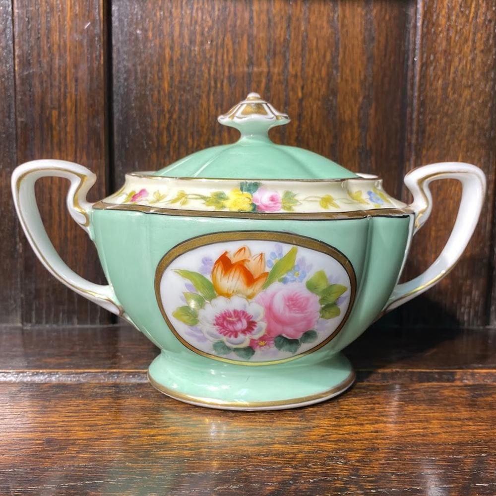 オールドノリタケ◇シュガーポット◇金彩 薔薇 オールドノリタケ