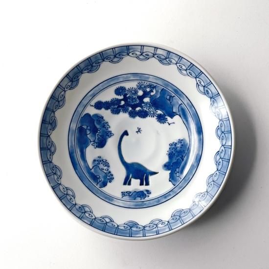 江戸っ子恐竜 竜山水 銘々皿 | 日本の伝統と恐竜のコラボレーション