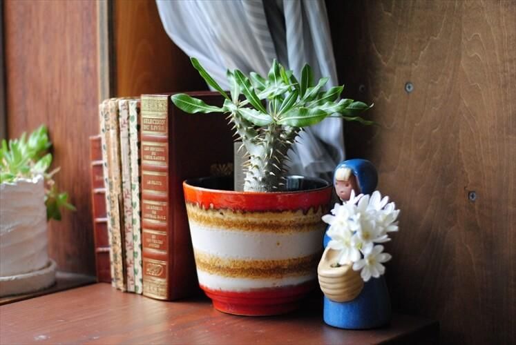 ドイツ ヴィンテージ 陶器 フラワーポット Fat Lava