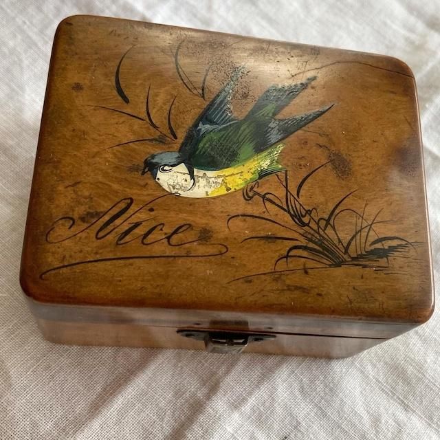 フランスアンティーク モシュリンヌ 木箱 ツバメ 19世紀初頭