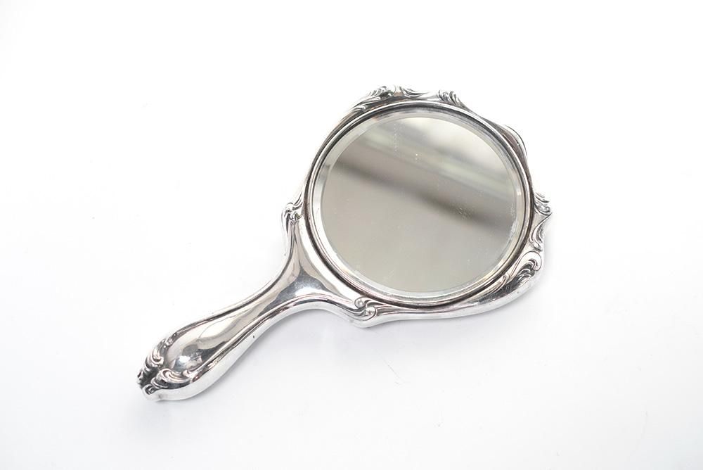 アンティーク シルバープレートハンドミラーVictrian - アンティーク