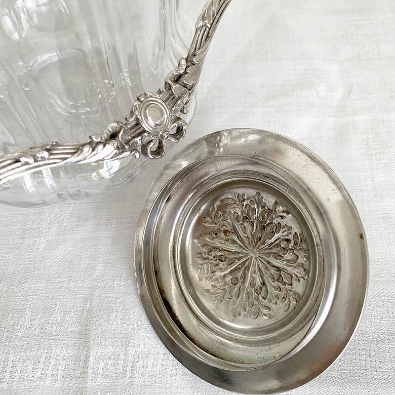 エレガントなガラスビスケットジャー 持ち手付き