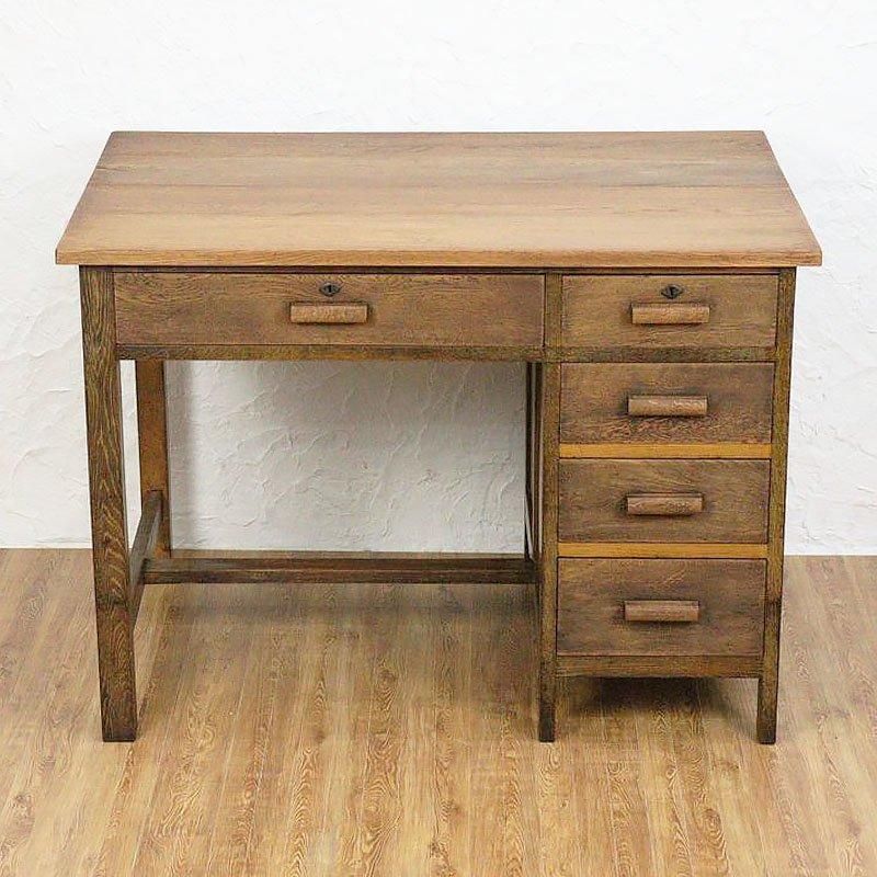 ヴィンテージ 昭和レトロ 木製 片袖机 勉強机 日本製