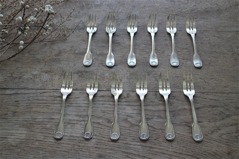 フランス製クリストフルシルバーケーキフォーク12本セット
