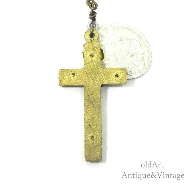 アンティークイエスキリスト十字架ロザリオネックレス存在感ある一点物