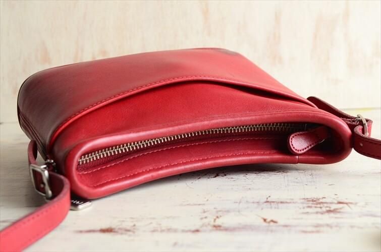 オールドCOACH ショルダーバッグ 本革 赤色 USA製