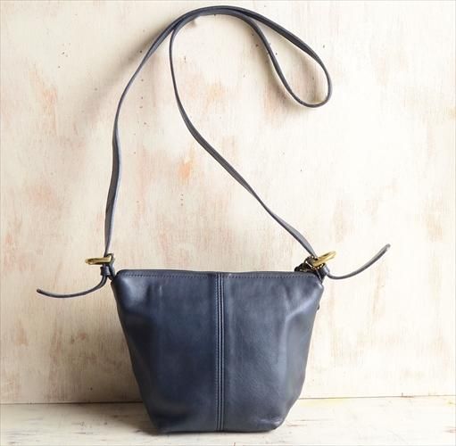 COACH オールドショルダーバッグ 本革 ネイビー メンズ