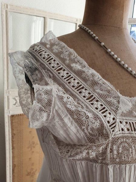 フランス製 1930年代 アンティークレースドレス