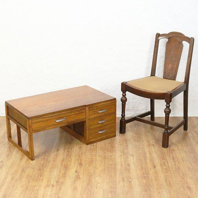 ヴィンテージ和風座机 昭和初期製 収納力抜群