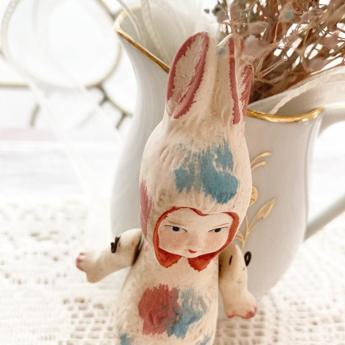 フランス アンティークビスクドール うさぎ着ぐるみ